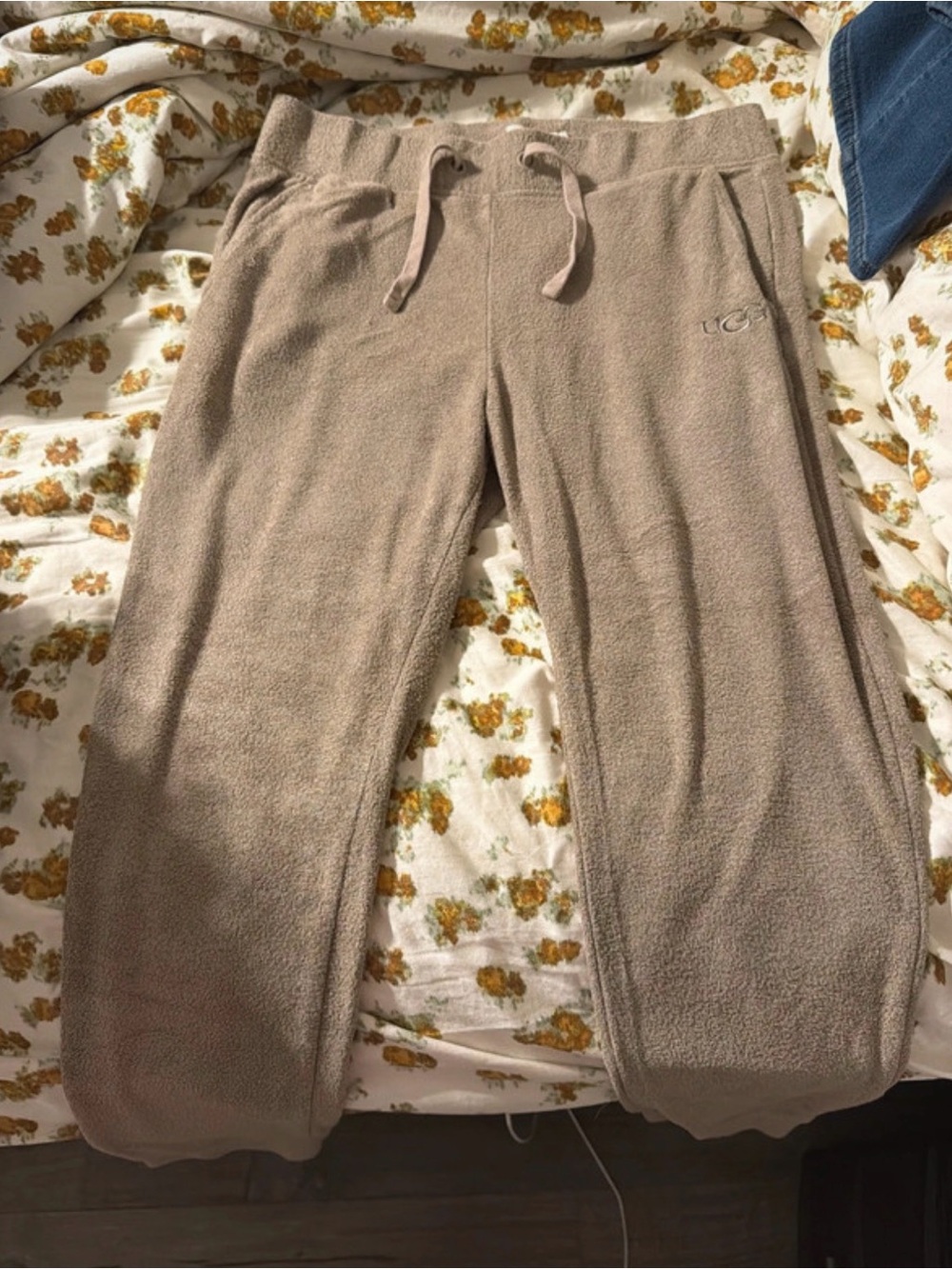 UGG Cozy Fleece Jogger Pants in Taupe